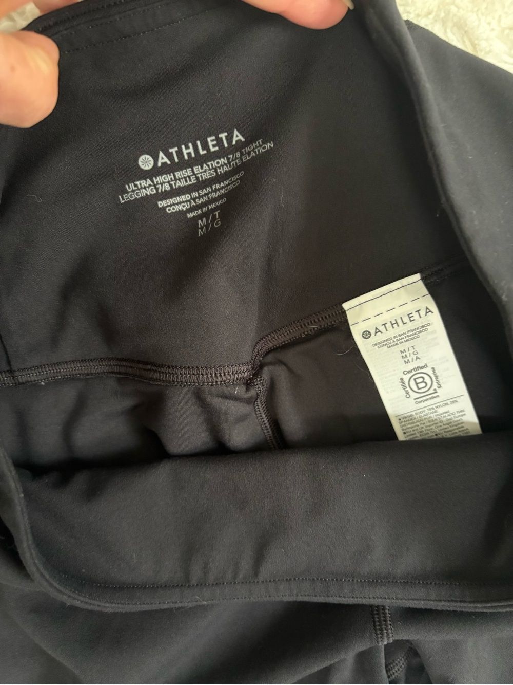 Athleta Outfit Bundle Size M/T Gray Speckled Hoodie & Black Elation 7/8 Leggings - Picture 11 of 15